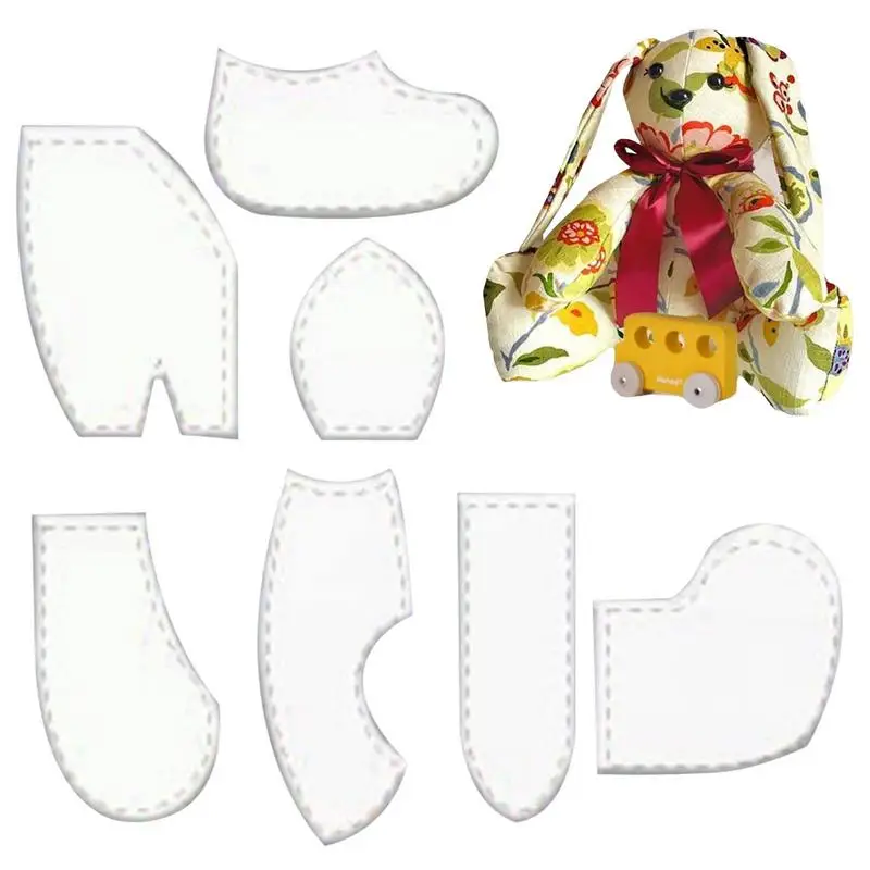 

Memory Bunny Template Ruler Set(7 Pcs) Patchwork Ruler Cutting Fabric Template Memory Rabbit Sewing Pattern Templates