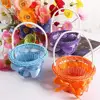 Imitation Rattan Round Small Flower Basket Pink/Purple/Orange/Blue/Yellow Decorative Woven Hand-held Flower Basket with handle 1