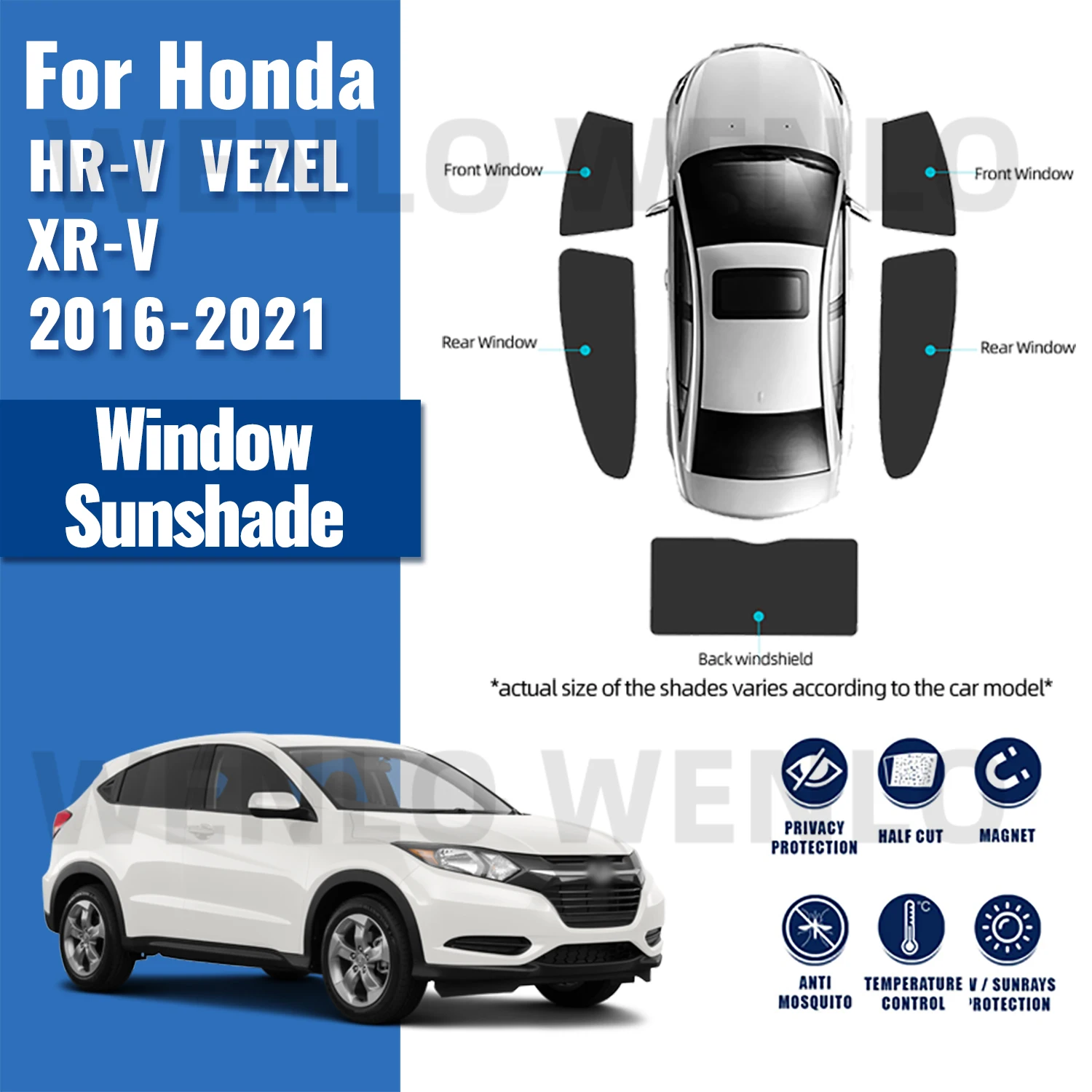 

For Honda HR-V VEZEL XR-V 2016-2021 HRV VEZEL XRV Magnetic Car Sunshade Front Windshield Frame Curtain Side Window Sun Shade