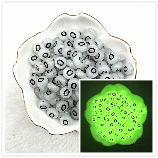 7x4mm A-Z Luminous Beads Letter Beads Acrylic Spaced Beads For Jewelry Making DIY Charms Bracelet