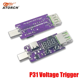 고속 충전 트리거 자동 전압 계량기 전류계 PD 충전기 보조배터리 공급 장치, C 타입 전압 디지털 검출기, PD3.1, 28V