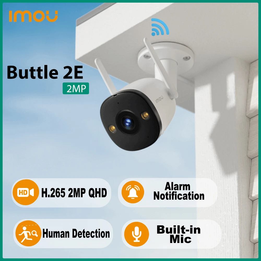 Dahua Imou-cámara IP Bullet 2E de 2MP, videocámara de vigilancia exterior  impermeable con WiFi, luz Dual, Full HD, IR30M, IP67, micrófono incorporado  - AliExpress