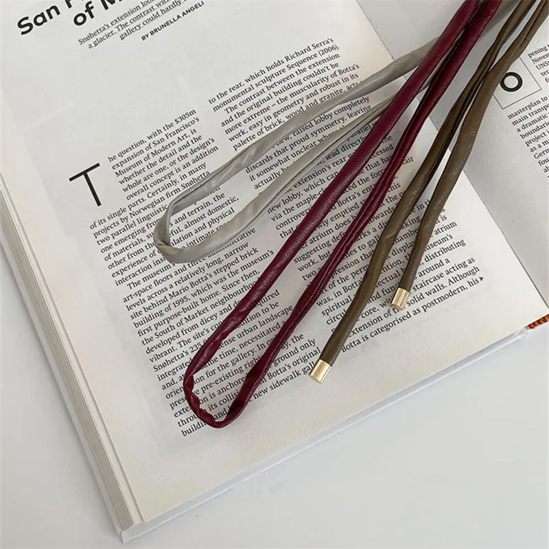 New Women Long Leather Ponytail Hold Hair Tie ободок для волос Headband Hair bands For Girls Hair Accessories gumki do wlosow