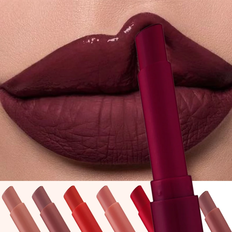 12 Colors Nude Matte Lipstick Non Stick Cup Velve Tinted Balm Waterproof Moisturizing Long Lasting Lip Gloss Makeup Cosmetics