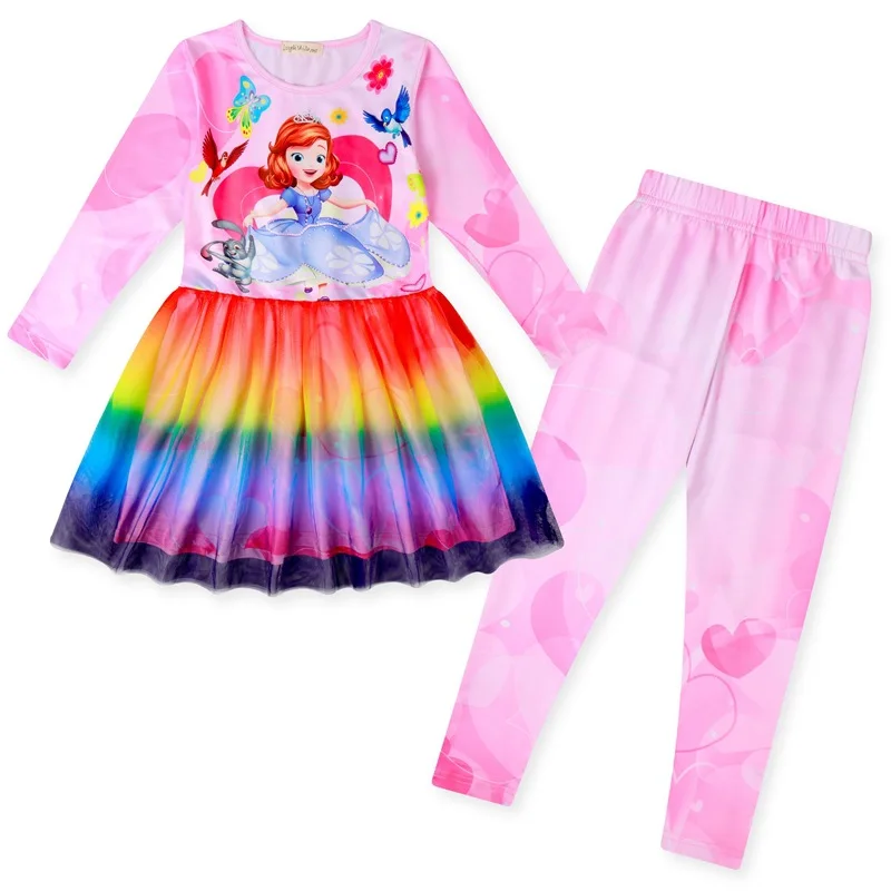 

Autumn Girls Sofia Dresses Pants Clothes Sets little Princess Sophia Carnival Halloween Cosplay Costume Birthday Party Clothing