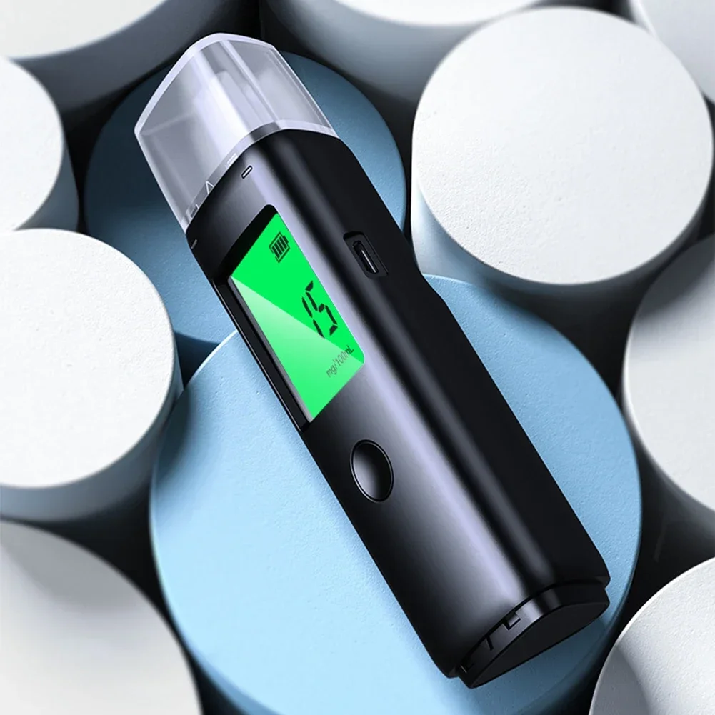 Portable Breathalyzer Professional Alcohol Tester High Accuracy Digital Display Rechargeable Breath Tester Tool with Mouthpiece
