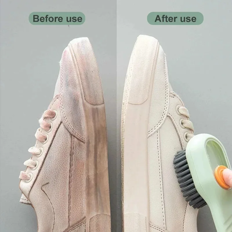 Liquid Fill Shoe Brush Ultifunctional Automatic Soft Bristles Deep Cleaning Household Laundry Clothes Compact Portable Press But