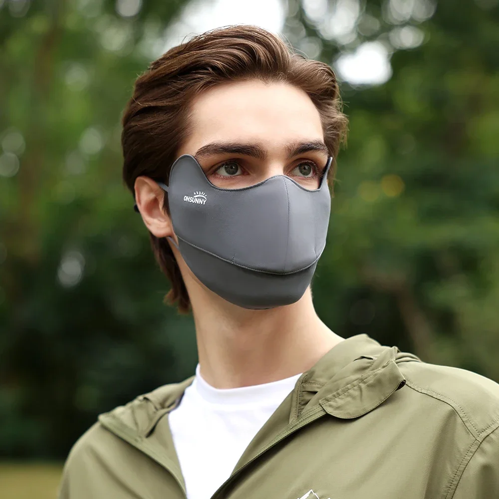 OhSunny Mask Sun Protection Cool Feeling Lining Anti-UV UPF 50+ Outdoor Open Mouth Breathable Facial Sun-proof Cover Unisex