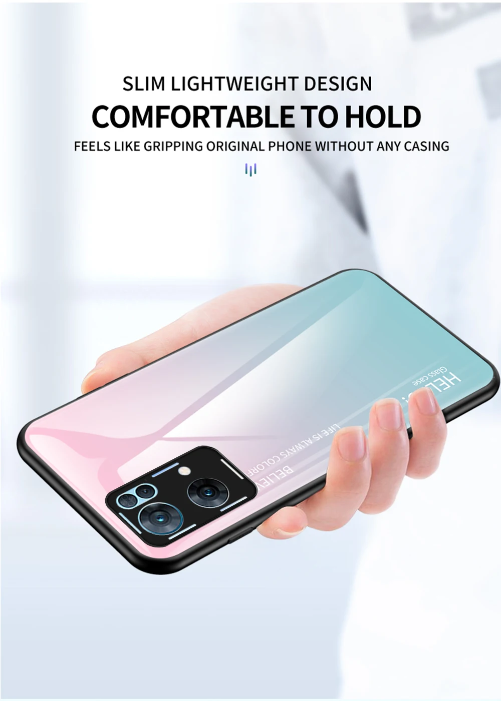 Coque Reo8 DECLAREYAO Coque en verre trempé rigide pour OPPO Renoa 7 6 5 4 3 Pro Plus Ace2 4Z 5Z 6Z 7Z Coque en silicone UL_voghion.com