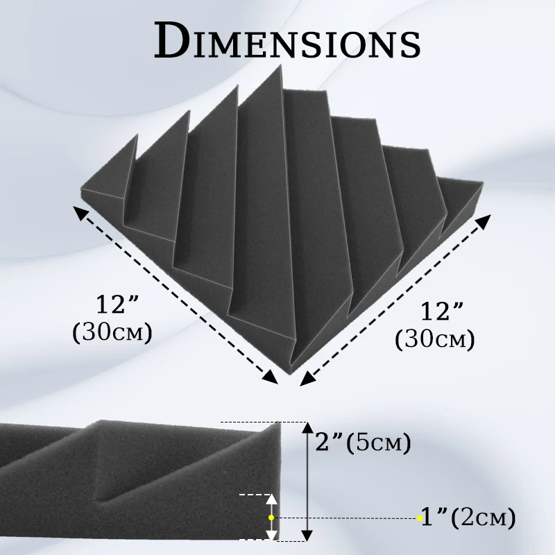 6-48 Pcs TOUO Diamond Groove Acoustic Foam High-Density Soundproof Material Sound Absorbing Treatment Ktv acoustic foam panels