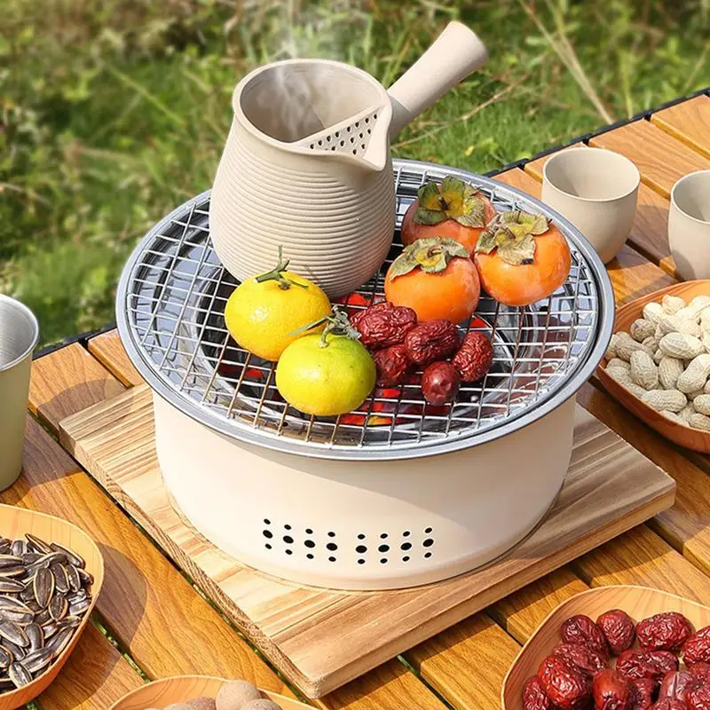 

Portable Outdoor BBQ Grill Anti Rust Camp Stove Non Stick Stainless Steel Burner for Indoor Camping Picnic Charcoal Grill Burner