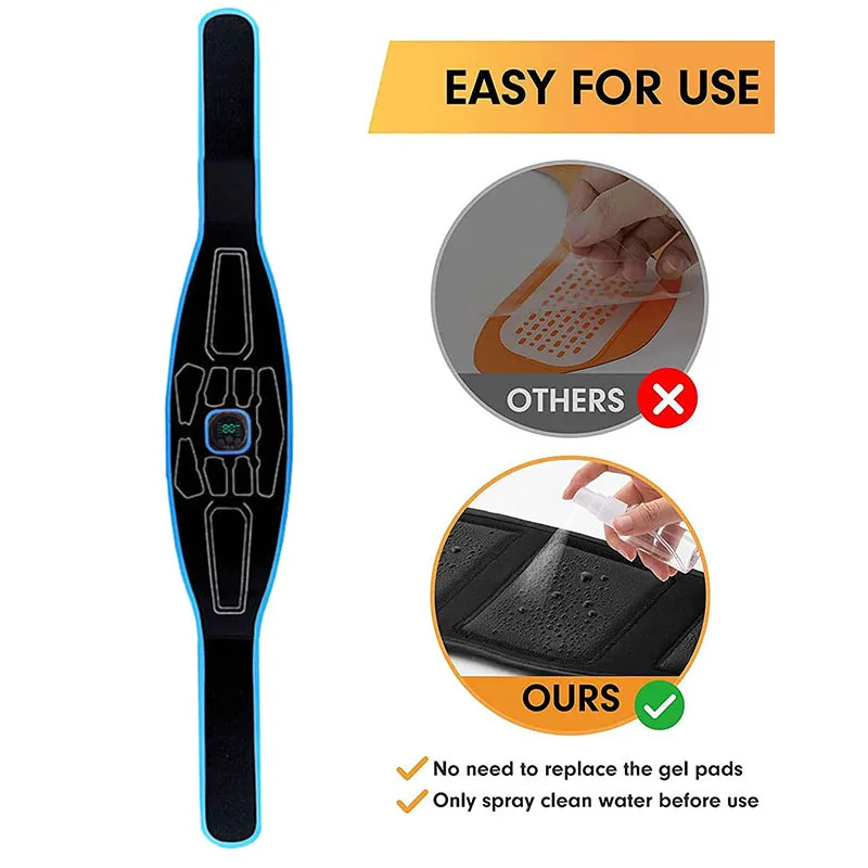 Waist Abdominal Massager Massage Belt Muscle Toner Abdominal Toning Belts USB Recharge Home Gym Fitness Massage Equiment