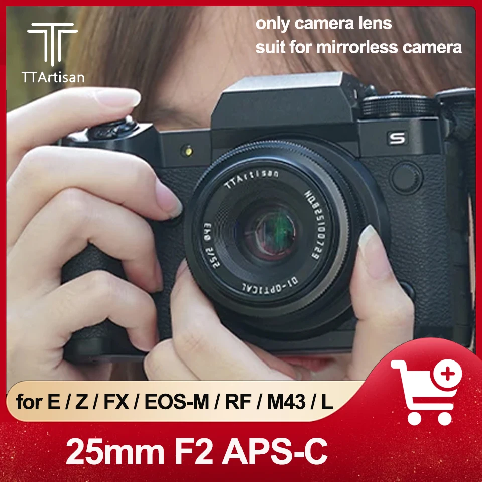 Ttartisan 25Mm F2 Aps-C Portatile Mf Portrait Canon Eos Lens Per Canon Rf/Sony E/Nikon Z/Fuji Xf/M43/L Mount