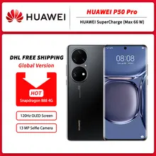 DHL Free Original HUAWEI P50 Pro 4G SmartPhone 6.6‘’ OLED Curved Screen HarmonyOS 2 Octa Core up to 66W SuperCharge