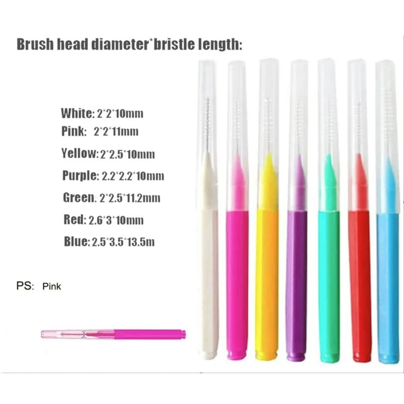 

70x Soft Dental Brush for Teeth Cleaning Interdental Brush for Small Gaps Flosser Toothpick Flossing Oral Dental