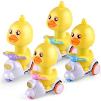 Cartoon Bicycle Clockwork Duck Toy Inertia Friction Car Press to Slide Pull Back Baby Toy Car Moveable Wind Up Toy for Kids Toys 2