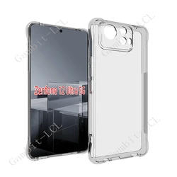 Premium Shockproof Phone Case with Back Ring Holder for Zenfone 12 Ultra (TPU Case Clear)