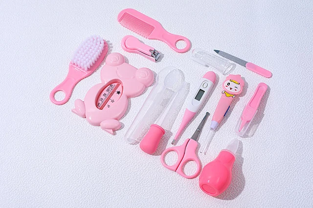 Set Higiene 10 Piezas Cuidado Manicure Bebe Multifuncional Set Bebes Rosa