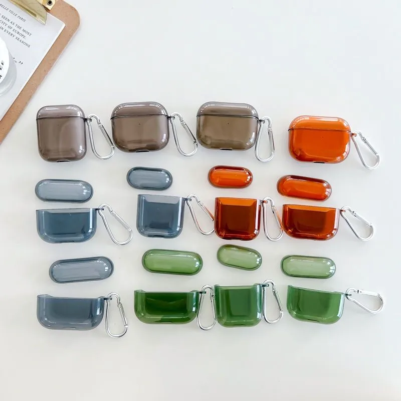 Transparent TPU Earphone Case with Keychain