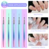 Nail Art Liner Brushes, 5Pcs Painting Nail Art Brush Set Nail Dotting Drawing Tool for Long Lines, Thin Details, Fine Drawing 2