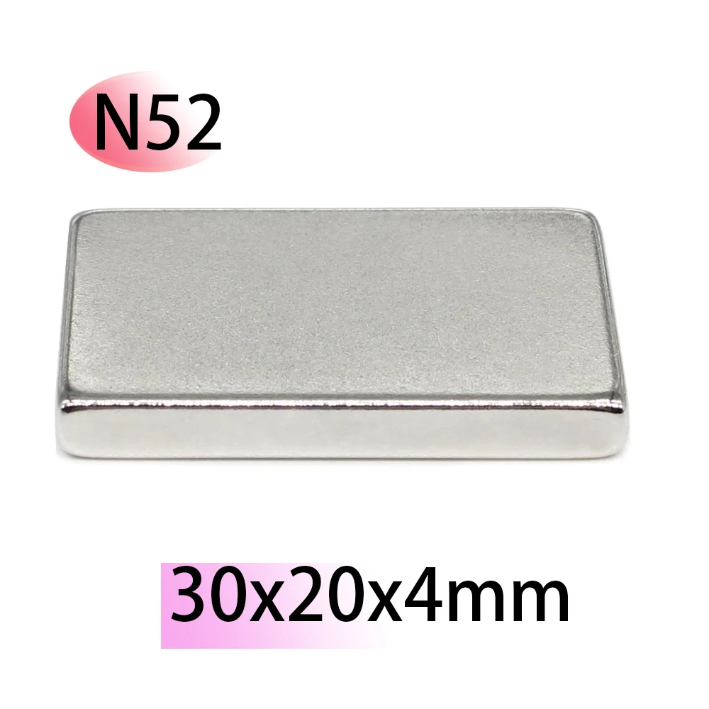 N52 30X20X4  Rectangle Motor Generation Square Neodymium Bar Ebike  Block Wind Strong Magnet Rare Earth Magnets Search Magnetic
