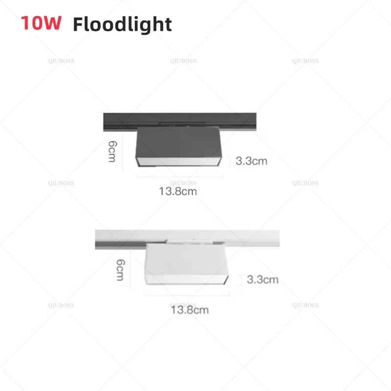 thumbnail image 1 of Foco LED para riel, reflector LED regulable, CA 90-260 V, COB, luz lineal, rejilla, lámpara de riel de 10 W, 20 W, 30 W, 40 W para iluminación interior, 1 of 5