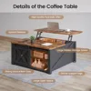 31.5" Lift Top Coffee Table with Storage, Square Coffee Table for Living Room, Farmhouse Coffee Table with Large Hidden 3