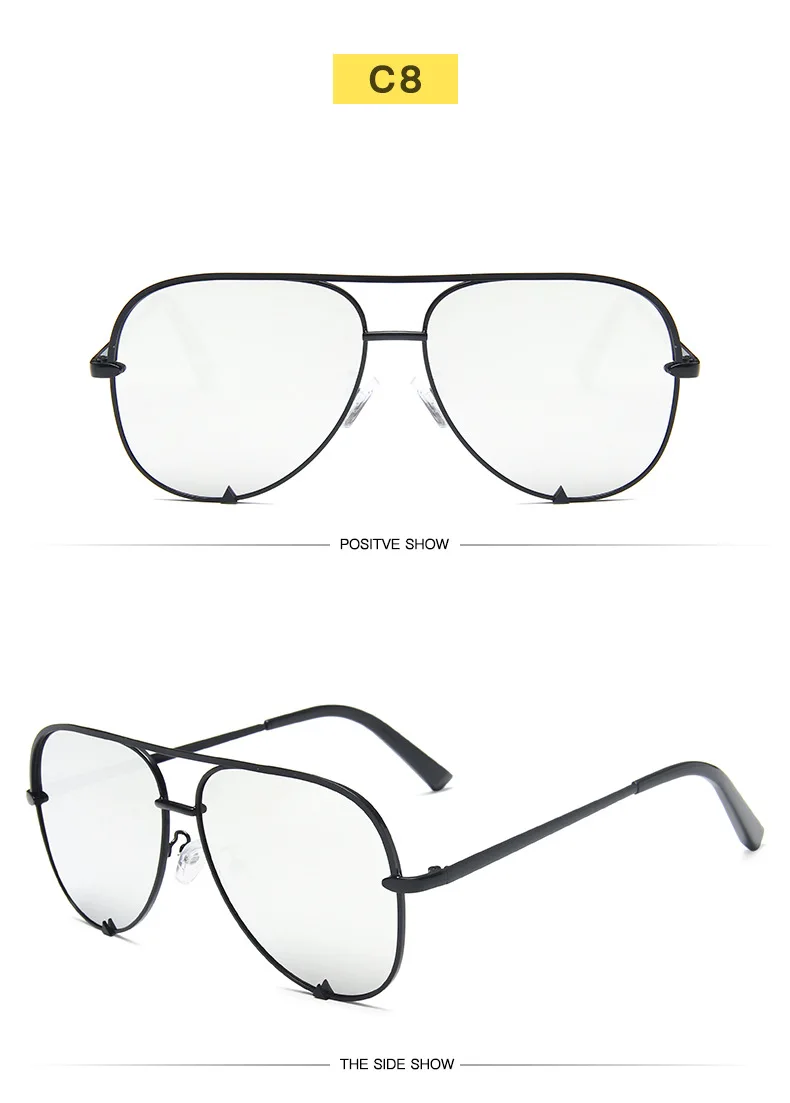 Europäische und amerikanische retro-stil doppel strahl kröte spiegel männer und frauen metall sonnenbrille – Detail 12