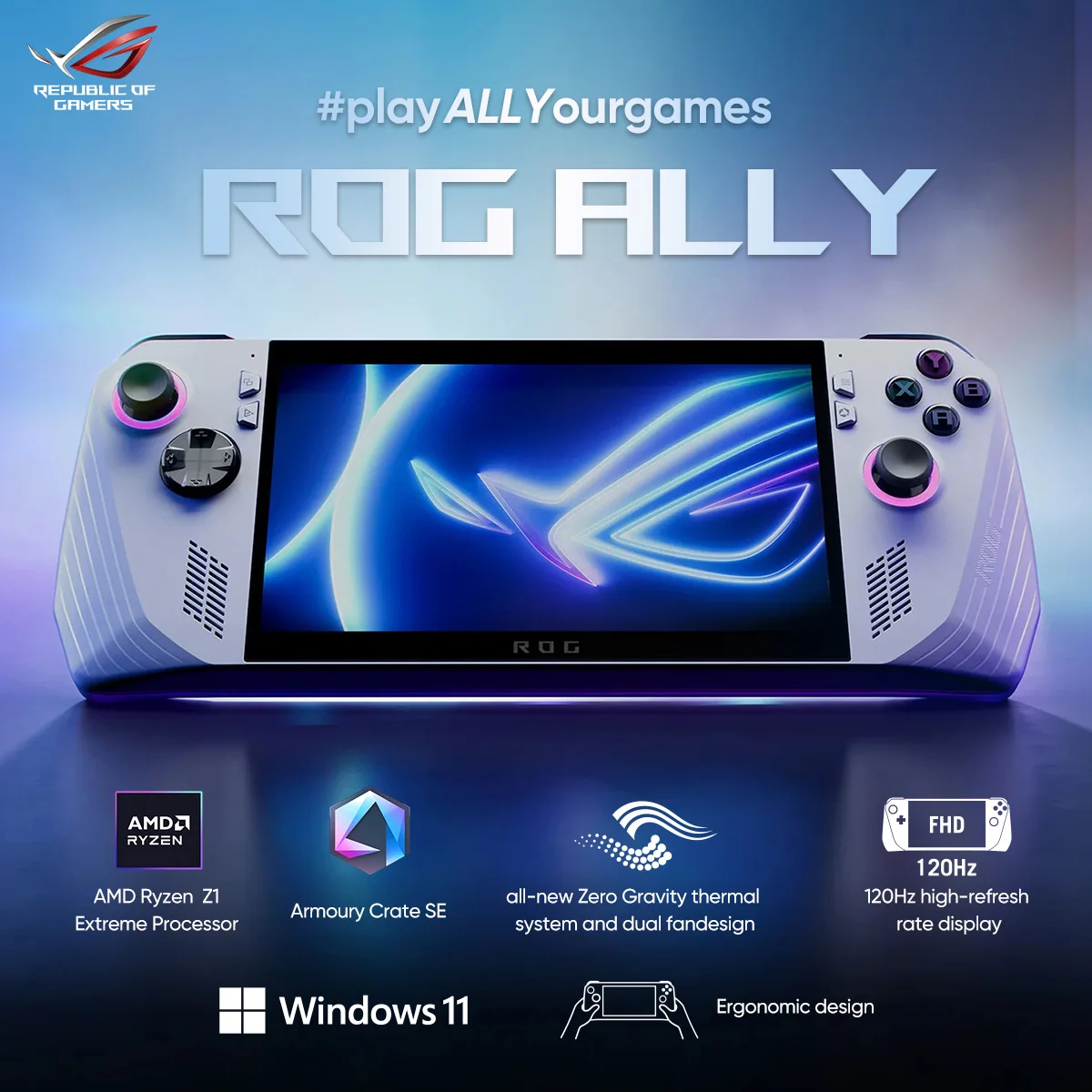 ASUS - ROG Ally Z1 Extreme SSD 2TB換装 上位モデル ASUS ROG Ally 2023 Z1 Extreme 2TB換装