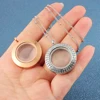Wholesale Waterproof 28mm 33mm Twist Open Stainless Steel Round Floating Locket Pendant Plain Glass Lockets 5