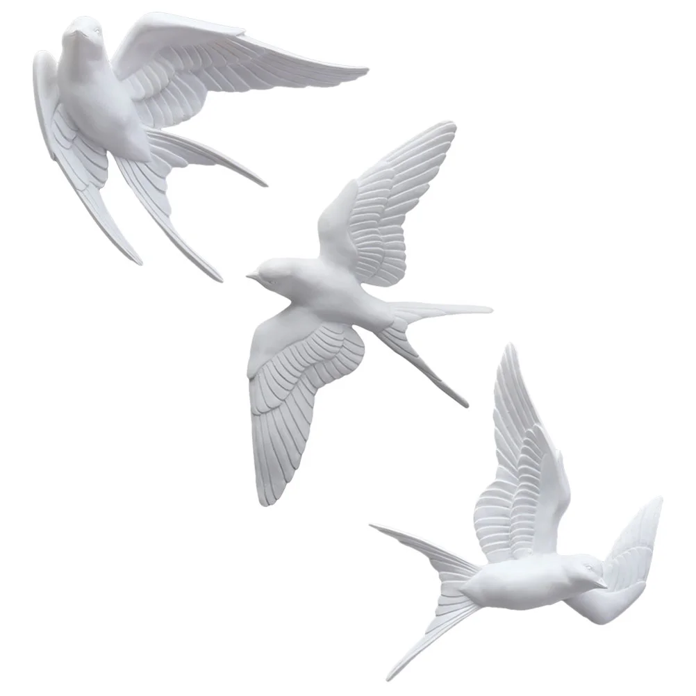 

3Pcs Artistic Swallows Decors Swallows Ornaments Delicate Swallows Models Novelty Swallows Crafts