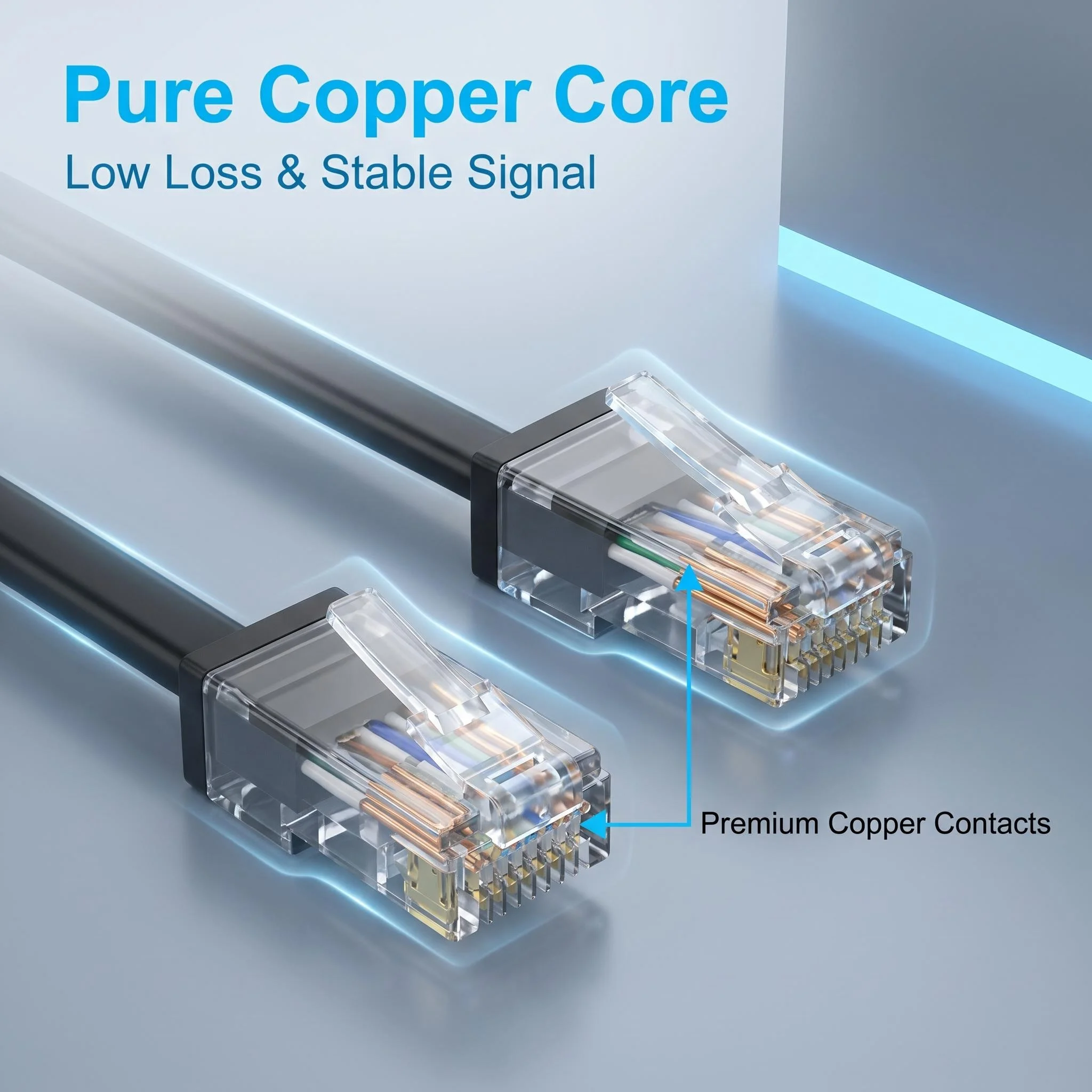 24팩 CAT6A 슬림 RJ45 숏 이더넷 케이블, 2.8mm 외경 순수 구리 10Gbps 고속 네트워크 패치 코드 (가정용 배선 스위치용)