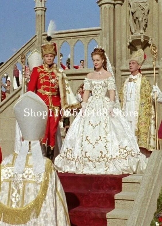 Abiti da ballo principessa vittoriani vintage senza spalline con