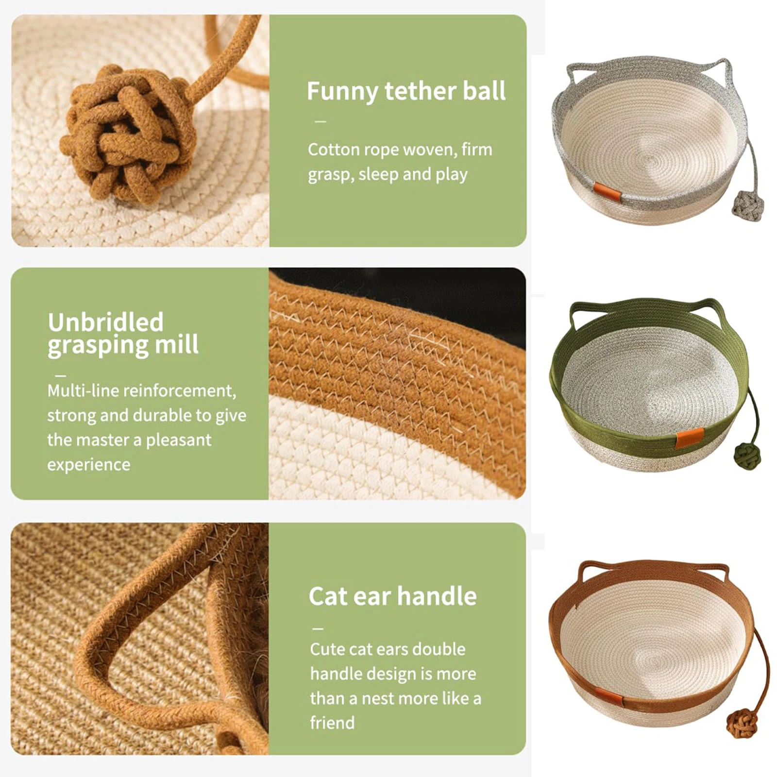 Instinct Interactive Scratchable Pet Nest with Toy Tail & Ear Design