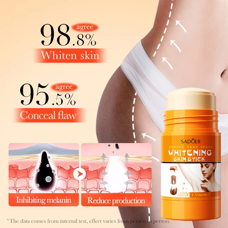 SADOER Niacinamide Vitamin C Body Skin Care Cream Stick Underarm Elbow Knee Private Part Remove Skin Black Solid Creams Stick 6