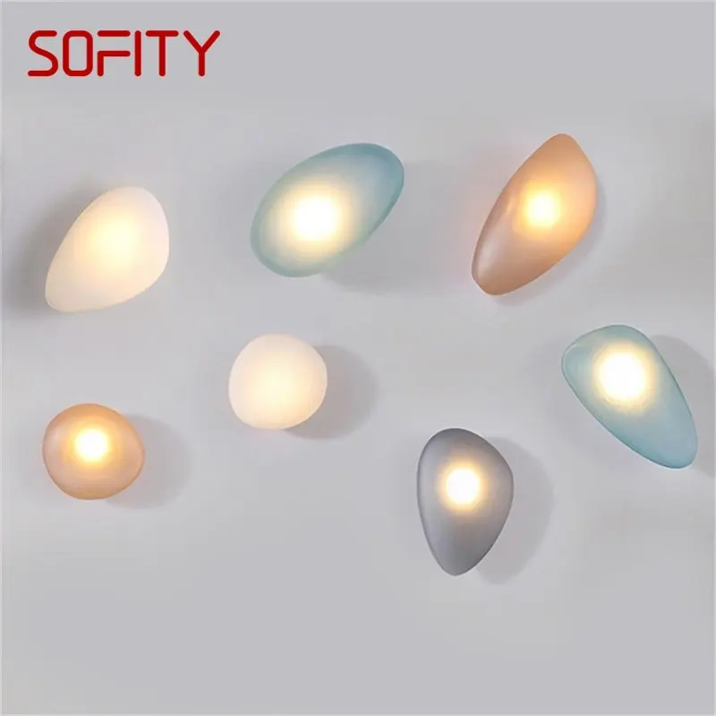 

BERTH Nordic Wall Lamp Creative Indoor Colorful Cobblestone Fixtures LED Lighting for Home Decoration