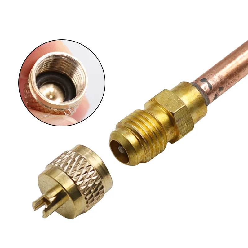 Válvulas de acceso de refrigeración de aire acondicionado, tubo de cobre Recambios de piezas de llenado de OD de 6mm/6,3mm - Imagen 3