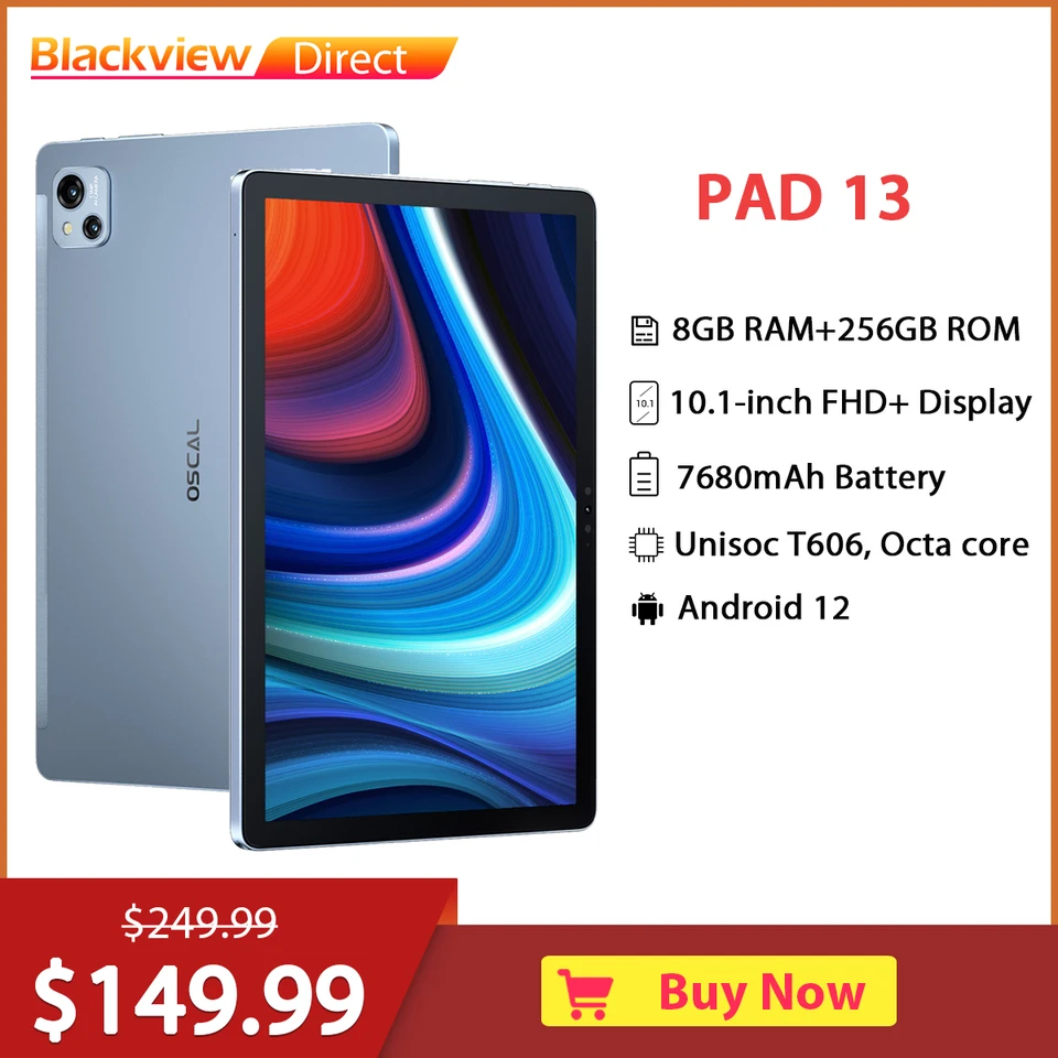 Blackview OSCAL Pad 13 Tablet with 7680mAh Battery ,8GB RAM+256GB