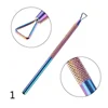 Professional Nail Art Care Tools Rainbow Cuticle Remover Dead Skin Nipper Tweezer Pusher Clipper Scissor  File  Kit 6
