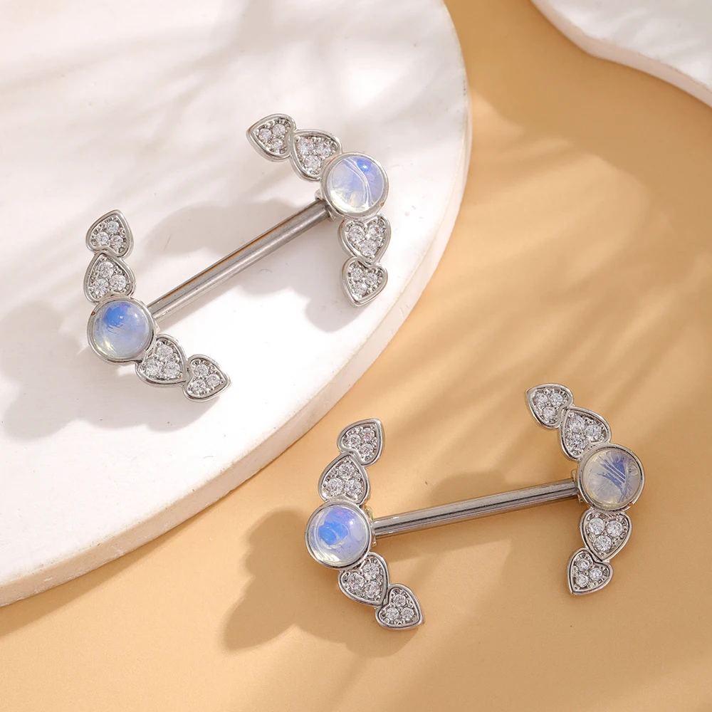 Piercing Capezzolo Gioiello Sein Targhetta Cuore Con Frecce E Barra IN Titanio O