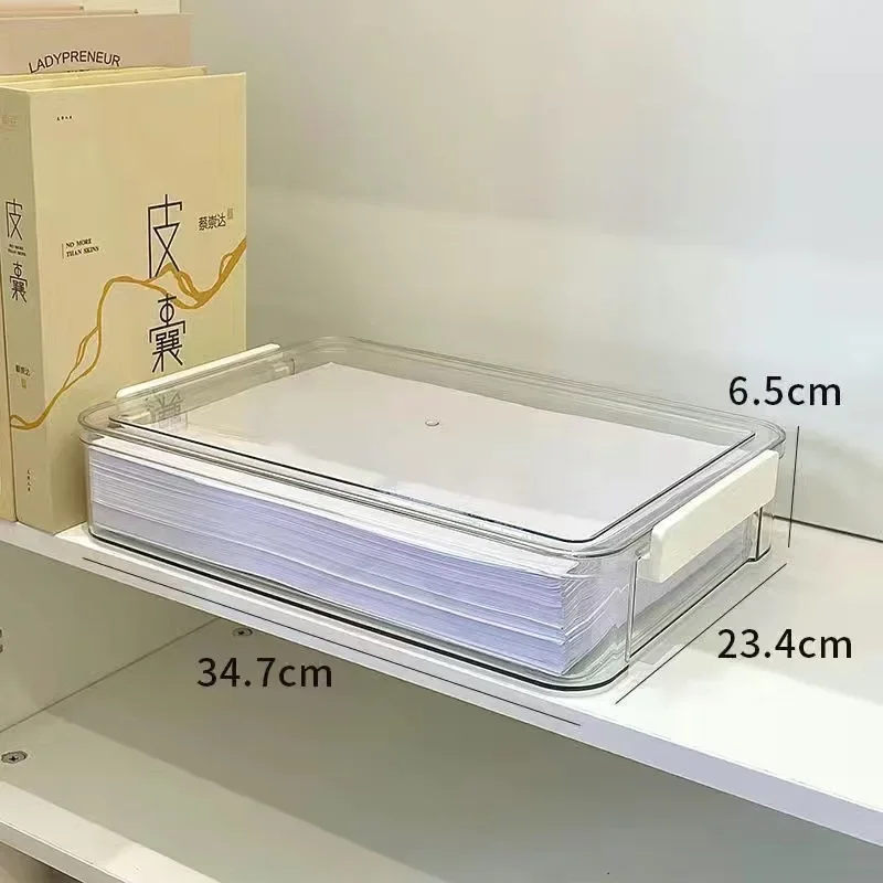 A4 Acrylic Document Organizer Transparent Desktop Paper Storage Box Exam File Holder Household Office Dust-Proof Card Case