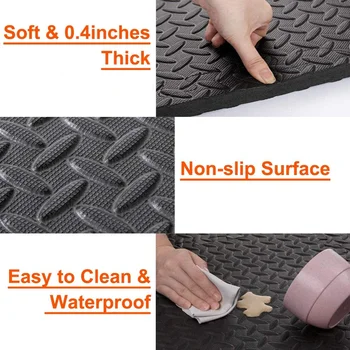 4/10/24PCS Sports Protection Gym Mat EVA Leaf Grain Floor Mats Foam Brick Yoga Fitness Non-Slip Splicing Rugs Thicken Shock Room 6
