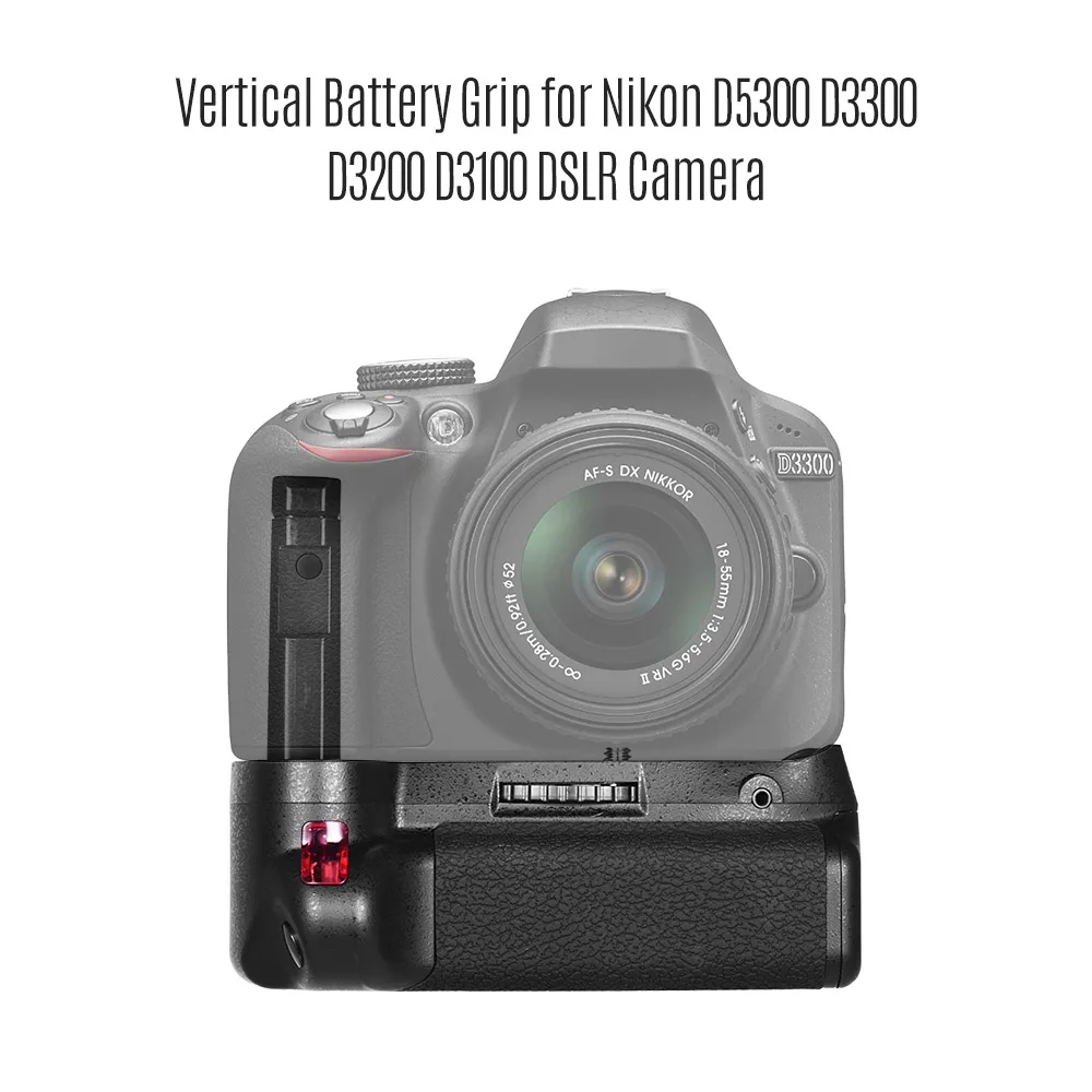 Vertical Battery Grip Holder for Nikon D5300 D3300 D3200 D3100 DSLR Camera EN-EL 14 Powered Battery Grip with IR Remote Control