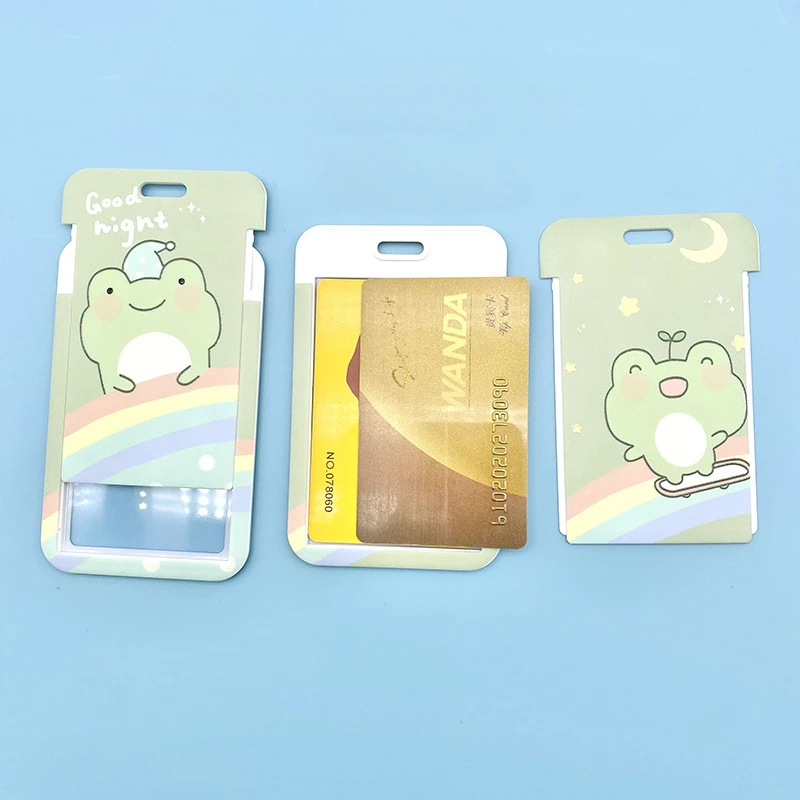 Cartoon Frog Card Holders for Students Cute Green Frog Card Case Adolescent IC Cards Transportation Holder