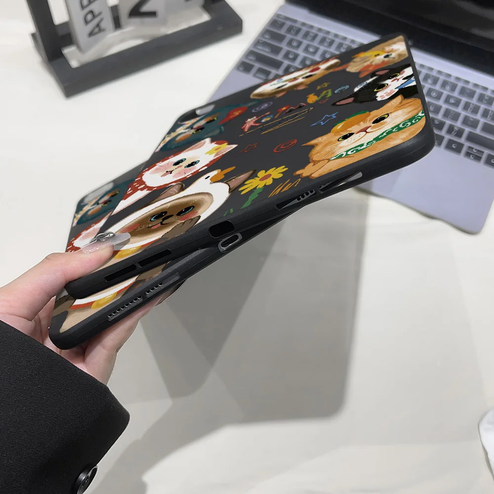 Matte Kawaii Healing Vibe Tablet Case with Playful Illustration Feel