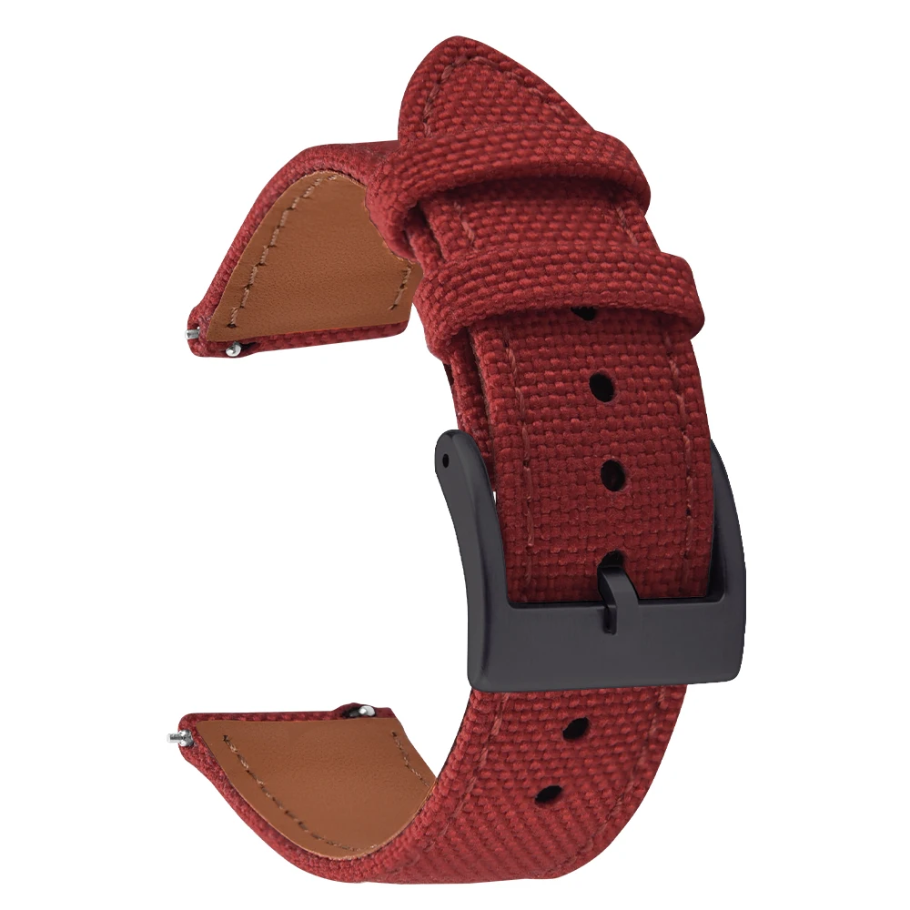 Hybrid Leather Nylon Quick Release Waterproof Sport Watch Band - Durable High-Quality Strap