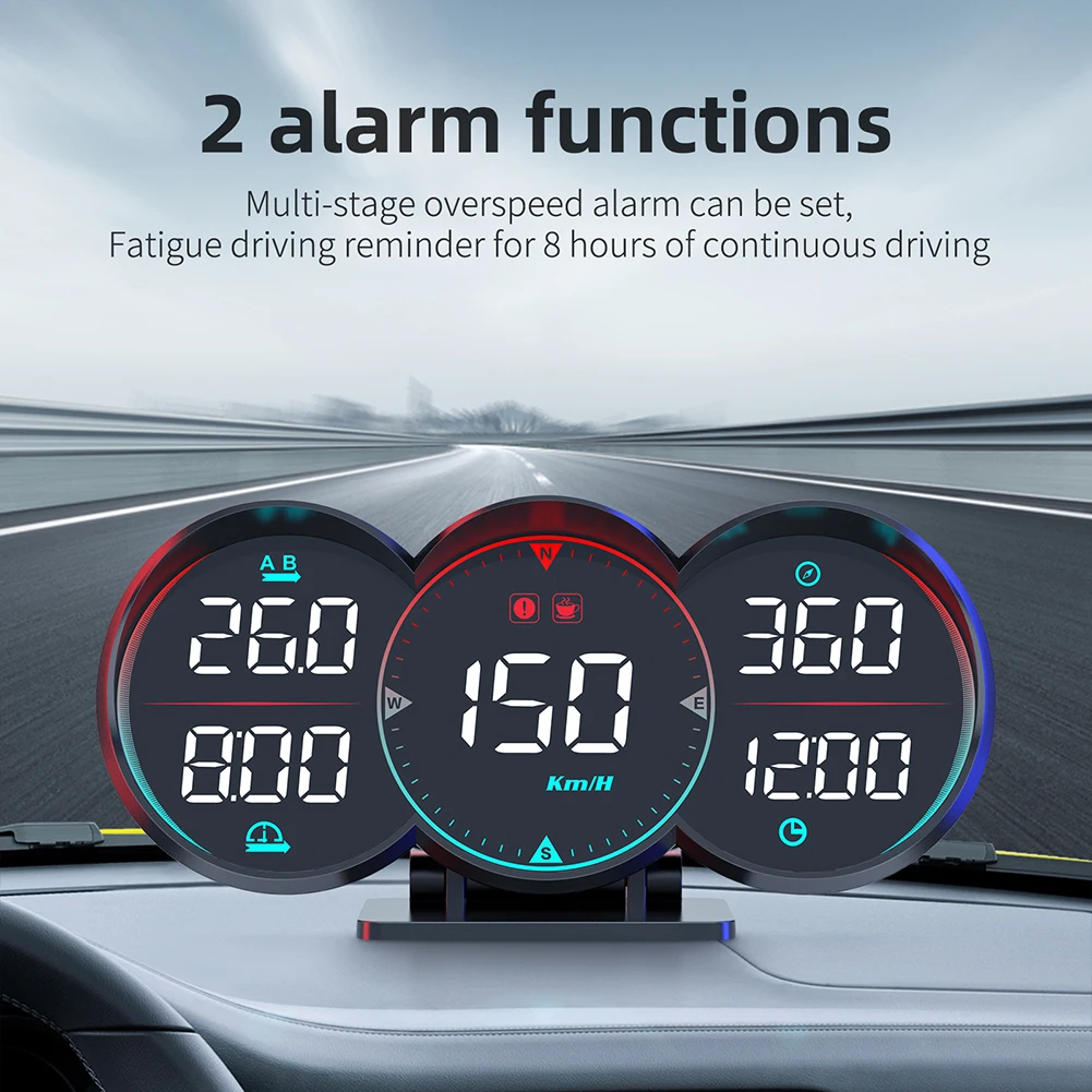 

1x2023 Новый универсальный Автомобильный цифровой GPS HUD проекционный дисплей Спидометр сигнализация скорости 5 в черный ABS внутренние электронные аксессуары