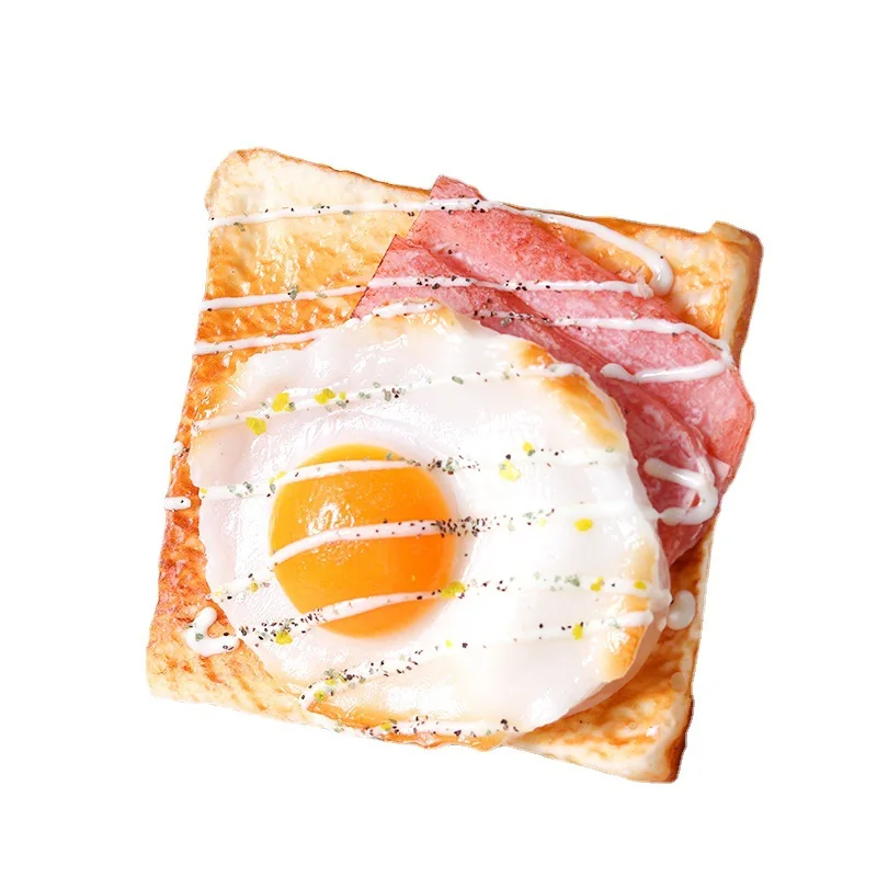 Artificial Eggs On Toast Fake Food Decoration Photography Pro Food Simulation Cake Model Tea Table Decoration 1PC food model food photography props kitchen food toys artificial egg decoration