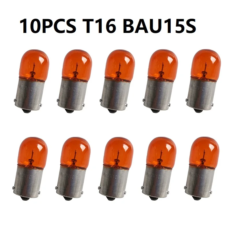 

10Pcs R10W T16 12V 10W Warm White amber Car Halogen Bulbs Signal Bulbs Standard Auto Interior Light License Plate Lamps