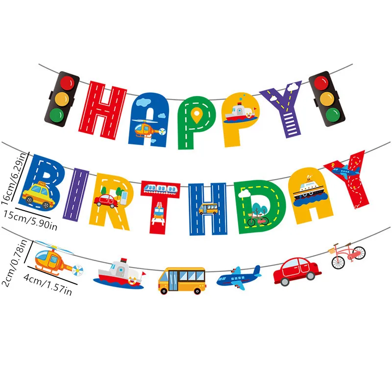 Transport Theme Birthday Banner 4